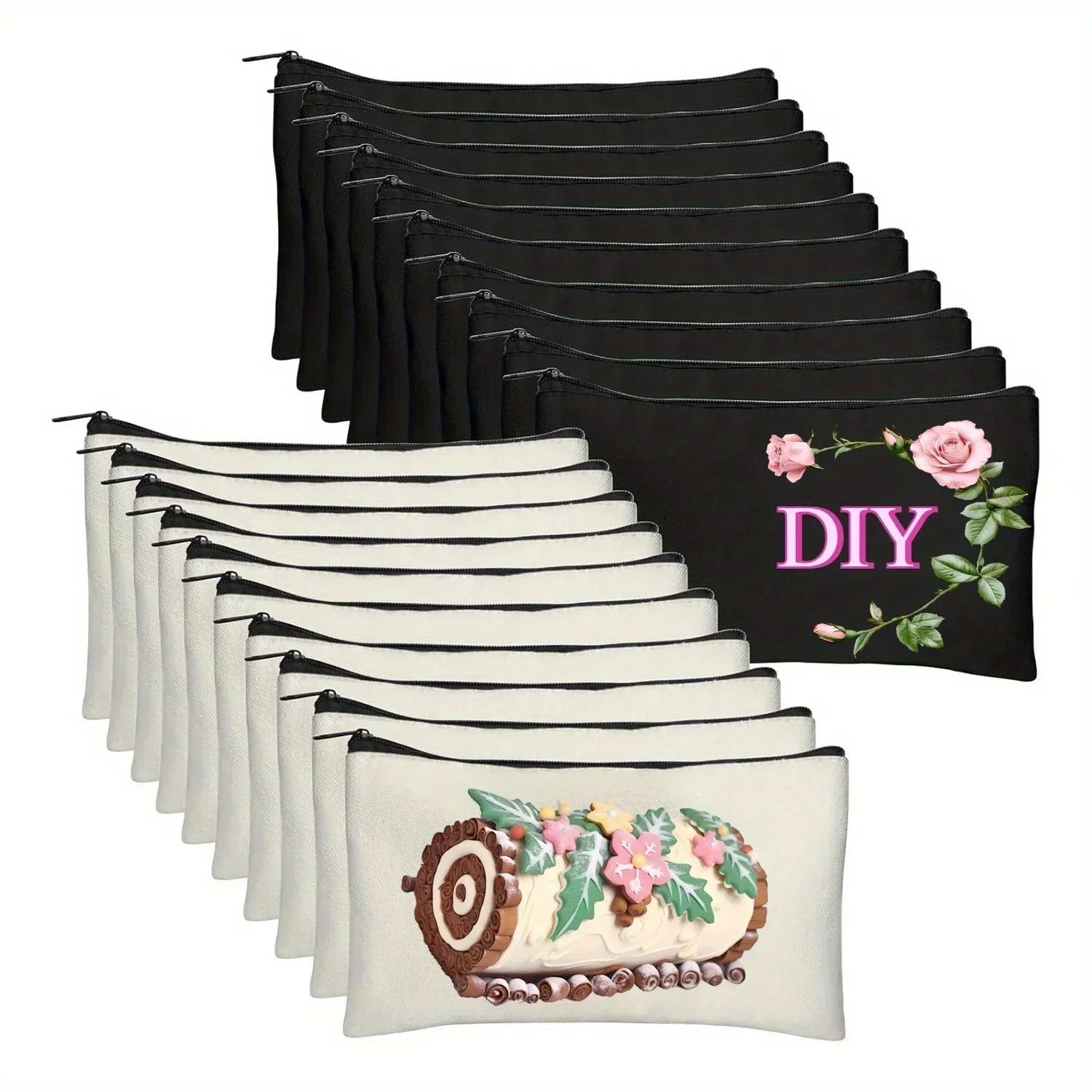 Tote Bag Sublimation - 昇華ブランクメイクアップバッグ20個 – DIYクラフトやカスタムトートプロジェクト用のジッパー付きペンシルポーチ