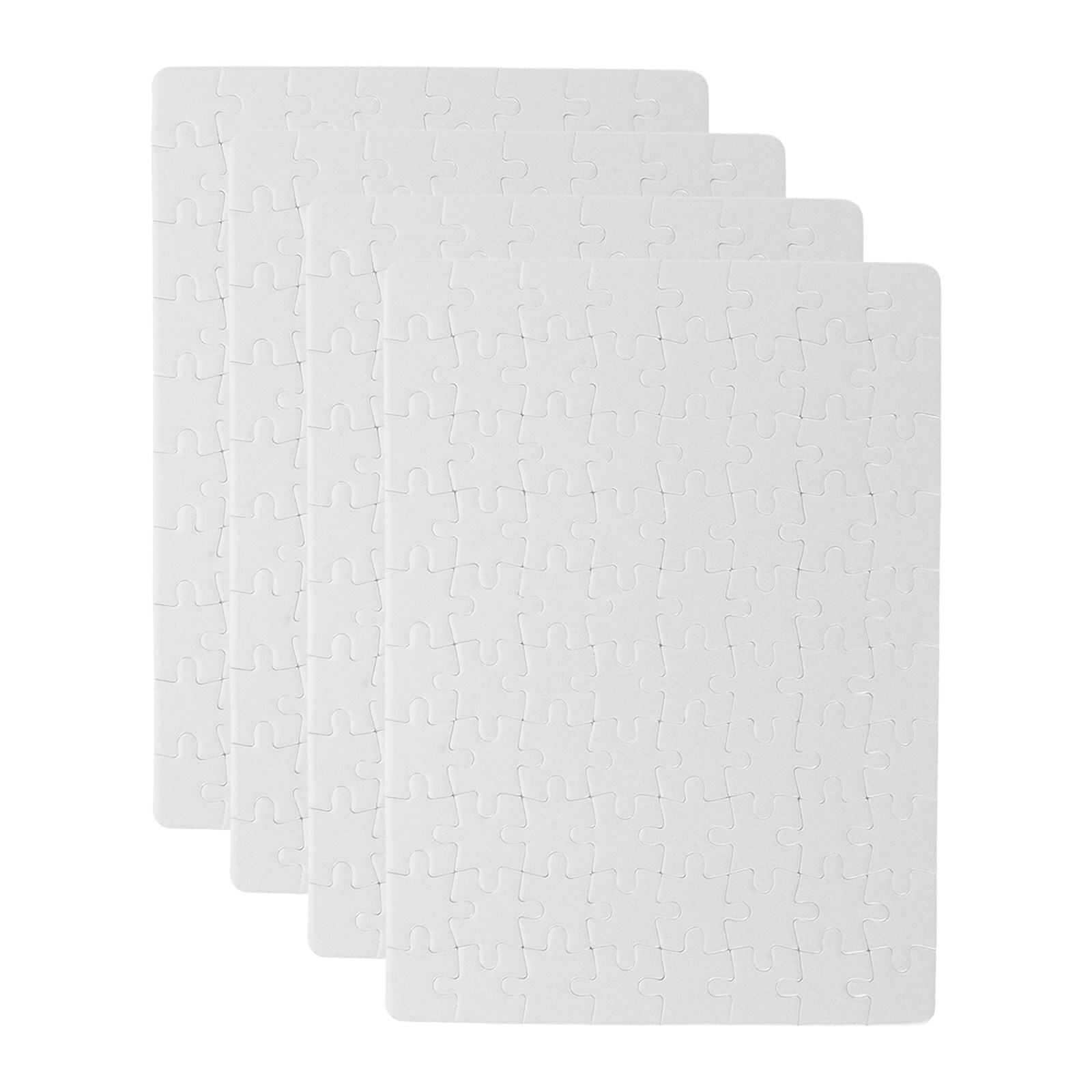 Puzzle Blank White - 4枚入り昇華転写用ブランクパズルピース ホワイト DIYジグソーパズル ボードブランク 昇華転写用描画パズル