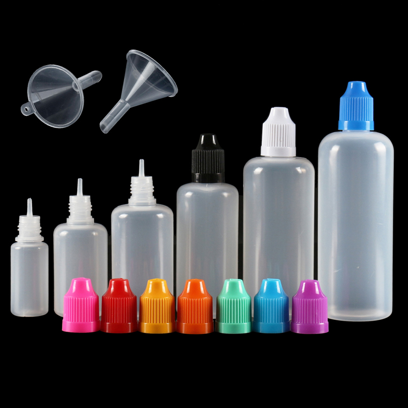 Water Bottle Blank - 5 個 3 ミリリットル-120 ミリリットルLDPE 空のプラスチック絞り可能なスポイトボトル長く薄い先端詰め替え容器目液体水ペイントインク
