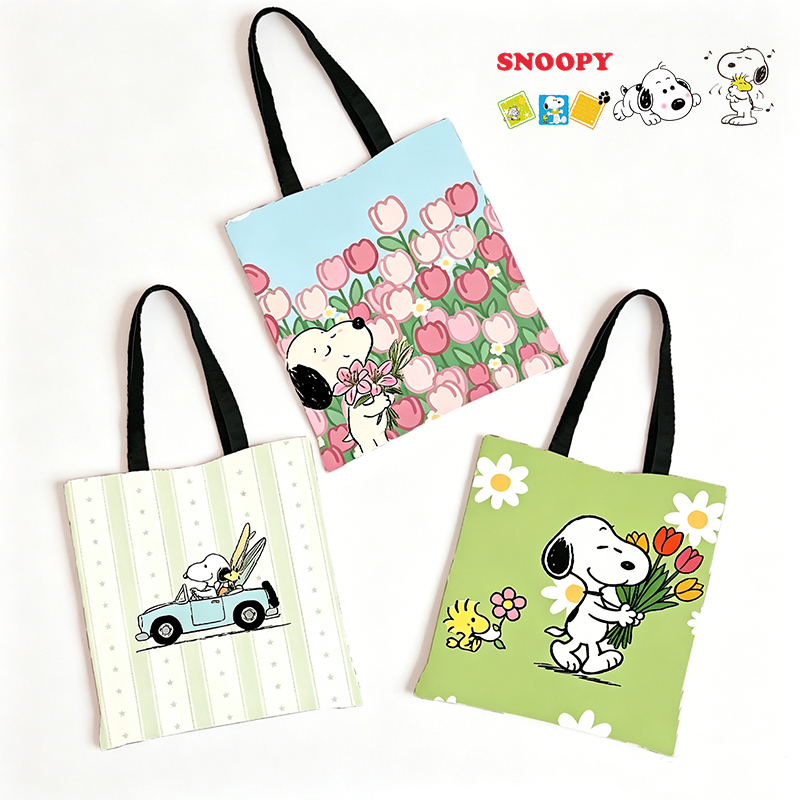 Tote Bag Sublimation - スヌーピー昇華キャンバスバッグ女性ショルダーバッグかわいい漫画トート大容量ハンドバッグ女性ポータブルショッピングバッグギフト