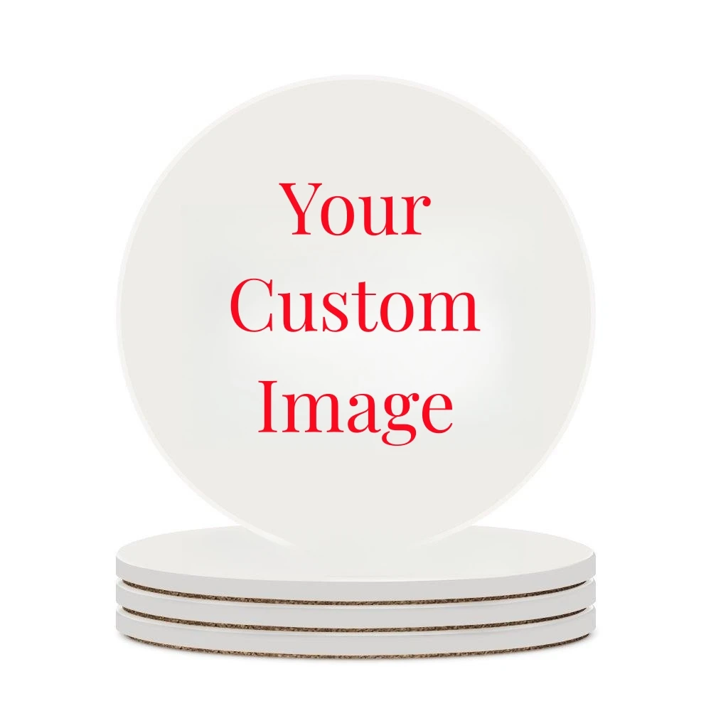 Coaster Sublimation Blank - コルクバッキング付きの吸収性セラミックコースター,パーソナライズされた印刷,ラウンド,カップマット,キッチン,デスク,テーブルの装飾用のパッド