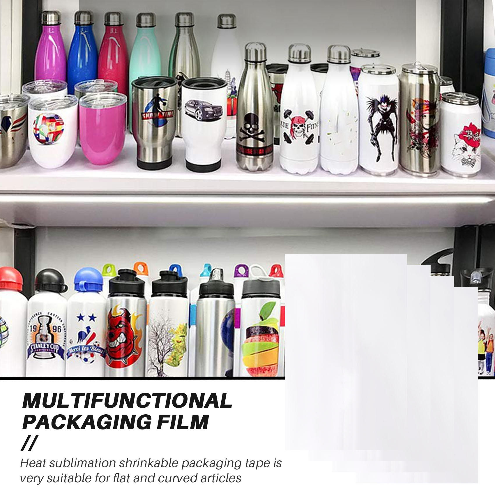 Sublimation Mug White - AA94-8X12 インチ昇華型シュリンク ラップ スリーブ、60 個の白い昇華型シュリンク ラップ、タンブラー、マグカップ、カップなどに使用可能