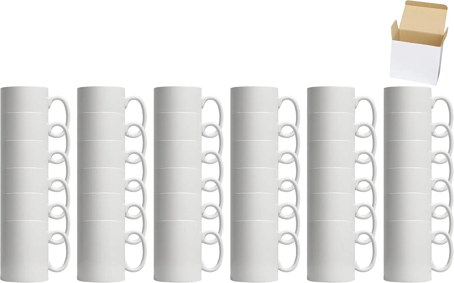 Sublimation Mug White - 11オンスの白いセラミック製昇華型コーヒーマグ、白いギフトボックス入り、白、108個入りケース