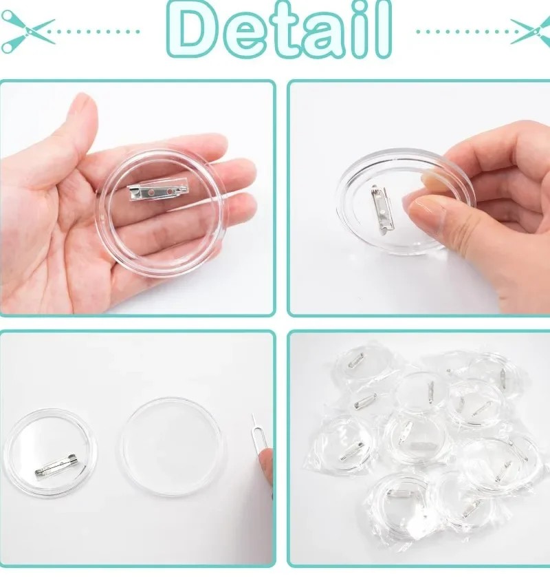 30個入り アクリル製 無地バッジピン ボタンメーカー部品  - Button Badge Blank のレビューと価格