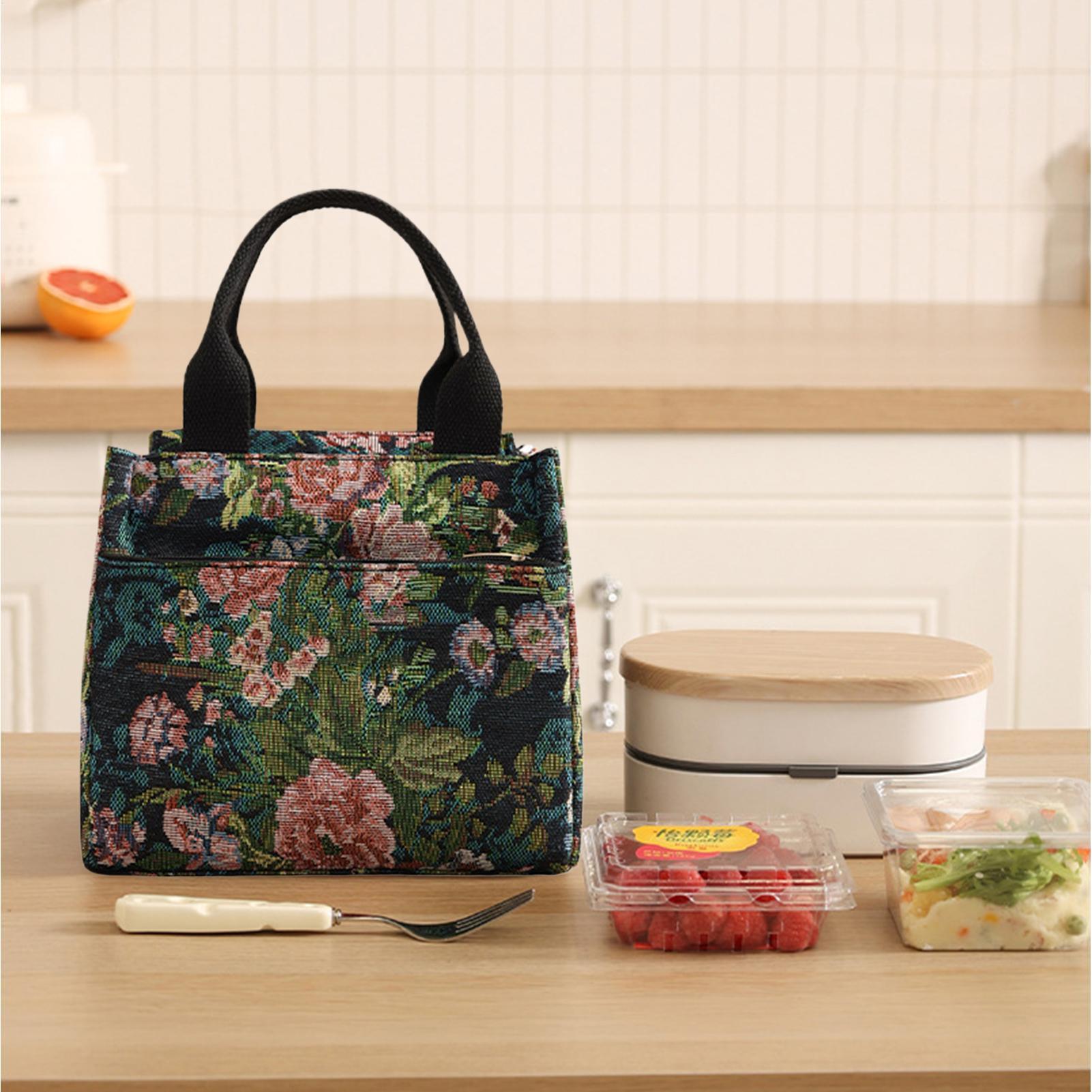 断熱ランチバッグ 花柄 防水 ホルダー ランチトートバッグ  - Tote Bag Sublimation のレビューと価格