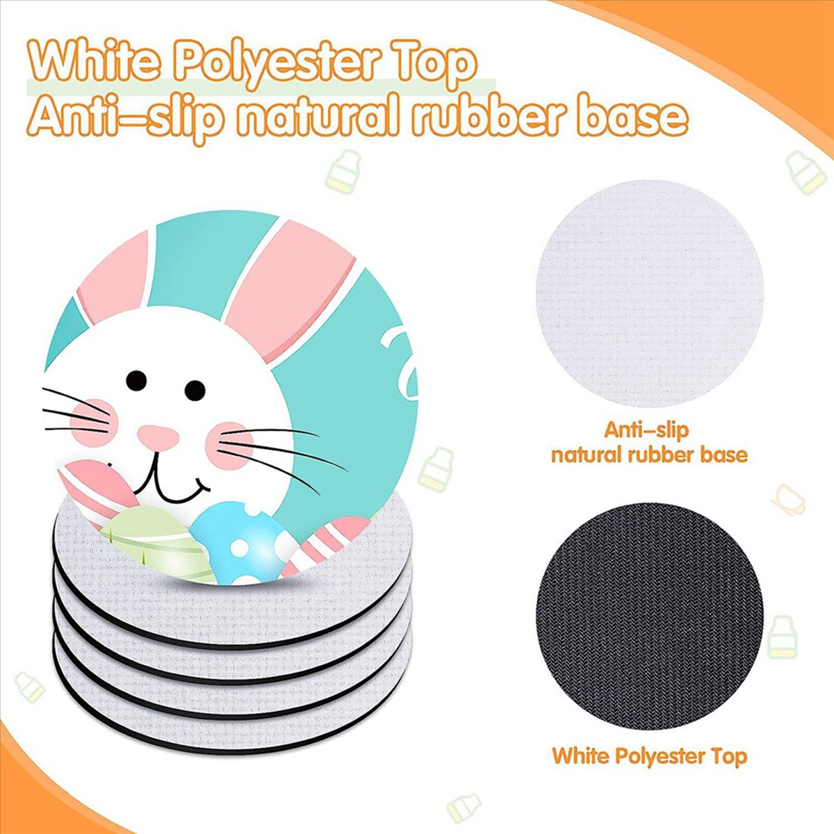 ABVT-160PC昇華転写用ブランクカップコースター（バル - Coaster Sublimation Blank のレビューと価格