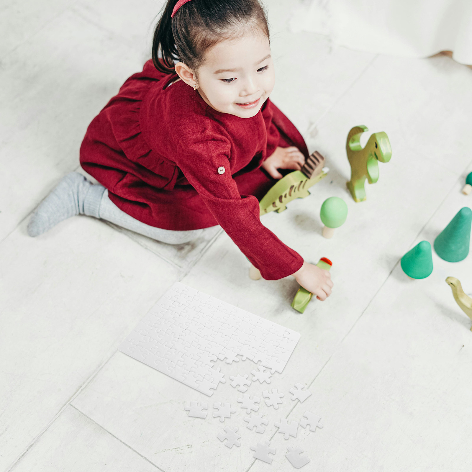 4枚入り昇華転写用ブランクパズルピース ホワイト DIYジグ - Puzzle Blank White のレビューと価格