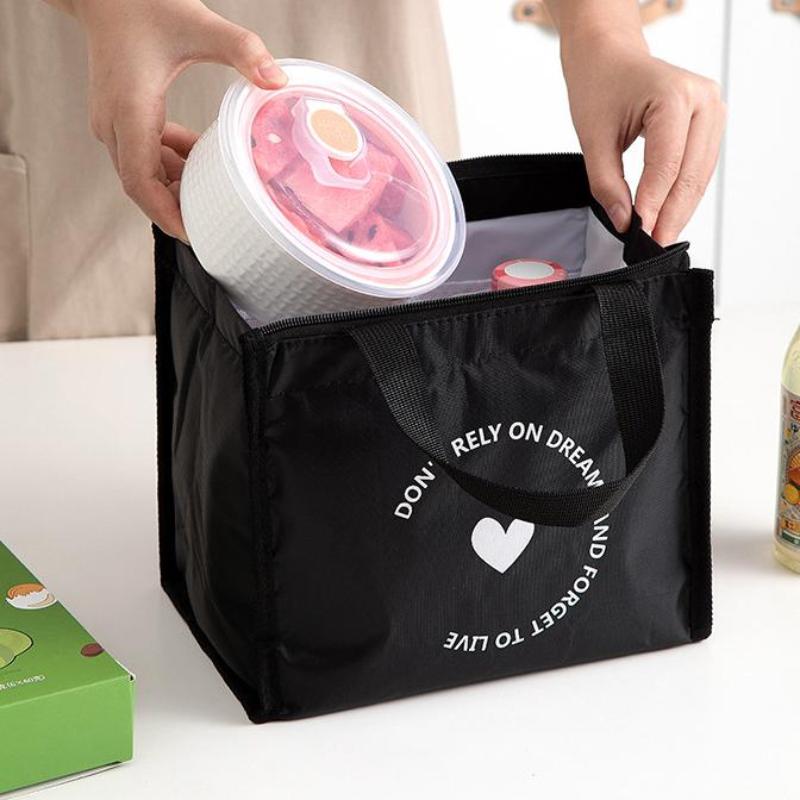 シンプルなスタイルのハート柄断熱ランチバッグ耐久性のある弁当 - Tote Bag Sublimation のレビューと価格