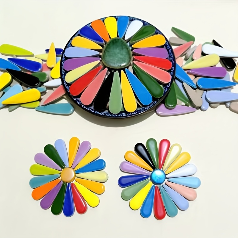 50 グラムの涙型セラミックモザイクタイル DIY 手作りセ - Ceramic Tile Blank のレビューと価格