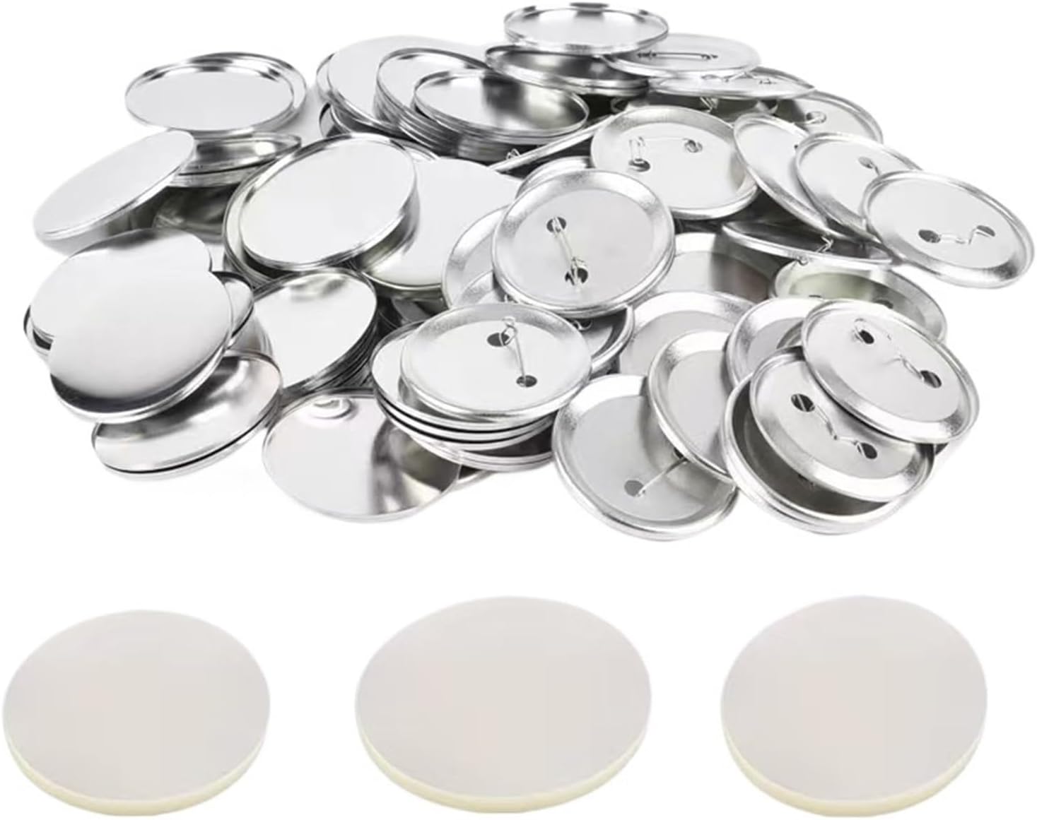 ボタンメーカー、ボタンメーカー500個入りメタルピンブランク - Button Badge Blank のレビューと価格