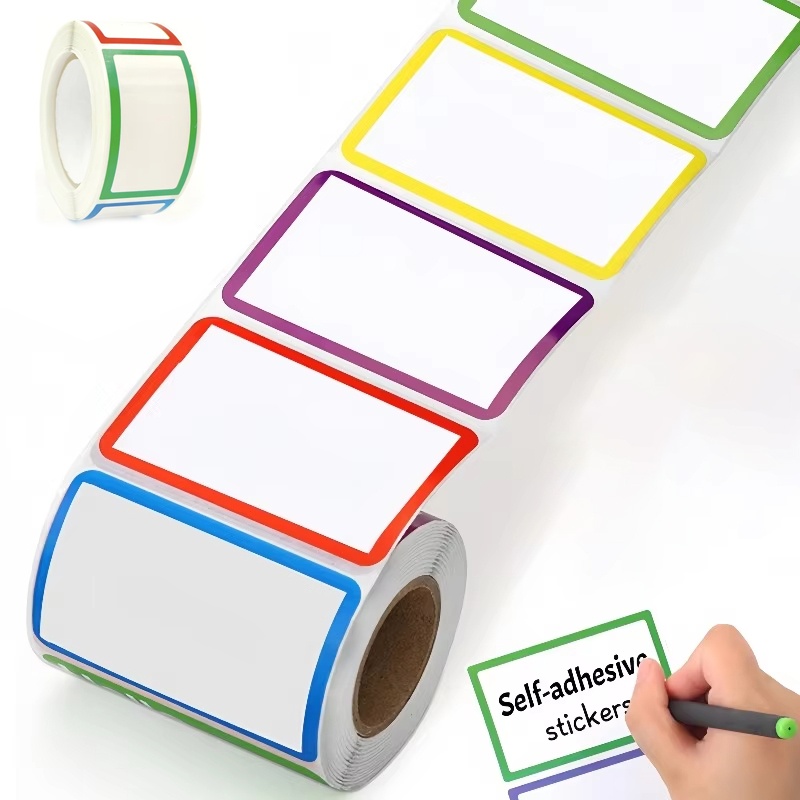 1 ロールカラフルな空白の手書き名前ステッカーラベル子供学校 - Water Bottle Blank のレビューと価格