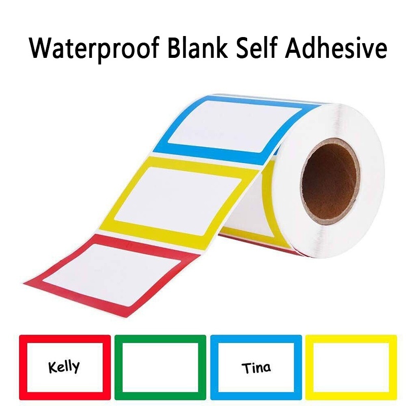 1 ロールカラフルな空白の手書き名前ステッカーラベル子供学校 - Water Bottle Blank のレビューと価格