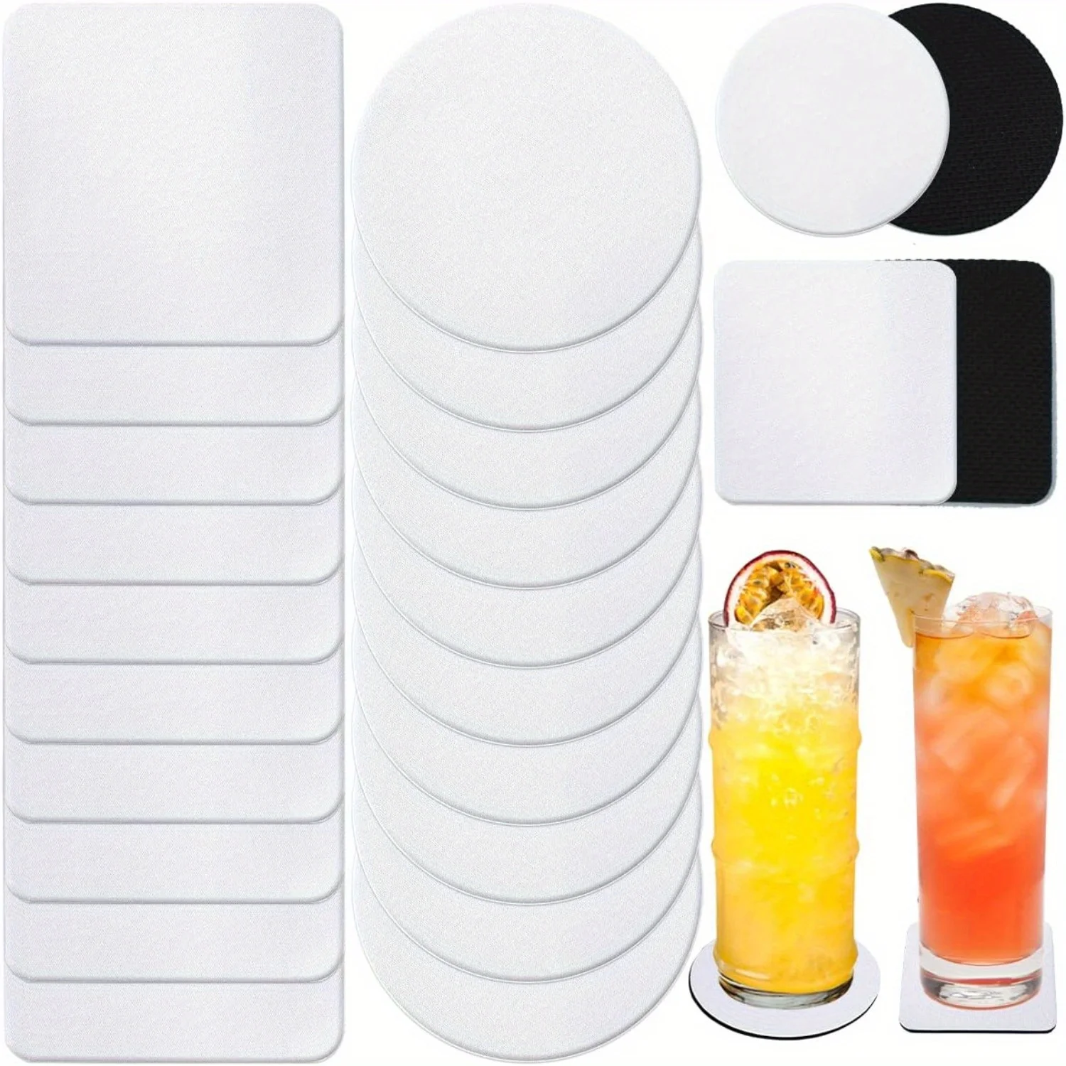 正方形および円形の昇華コースターブランク 30/50 個 – - Coaster Sublimation Blank のレビューと価格