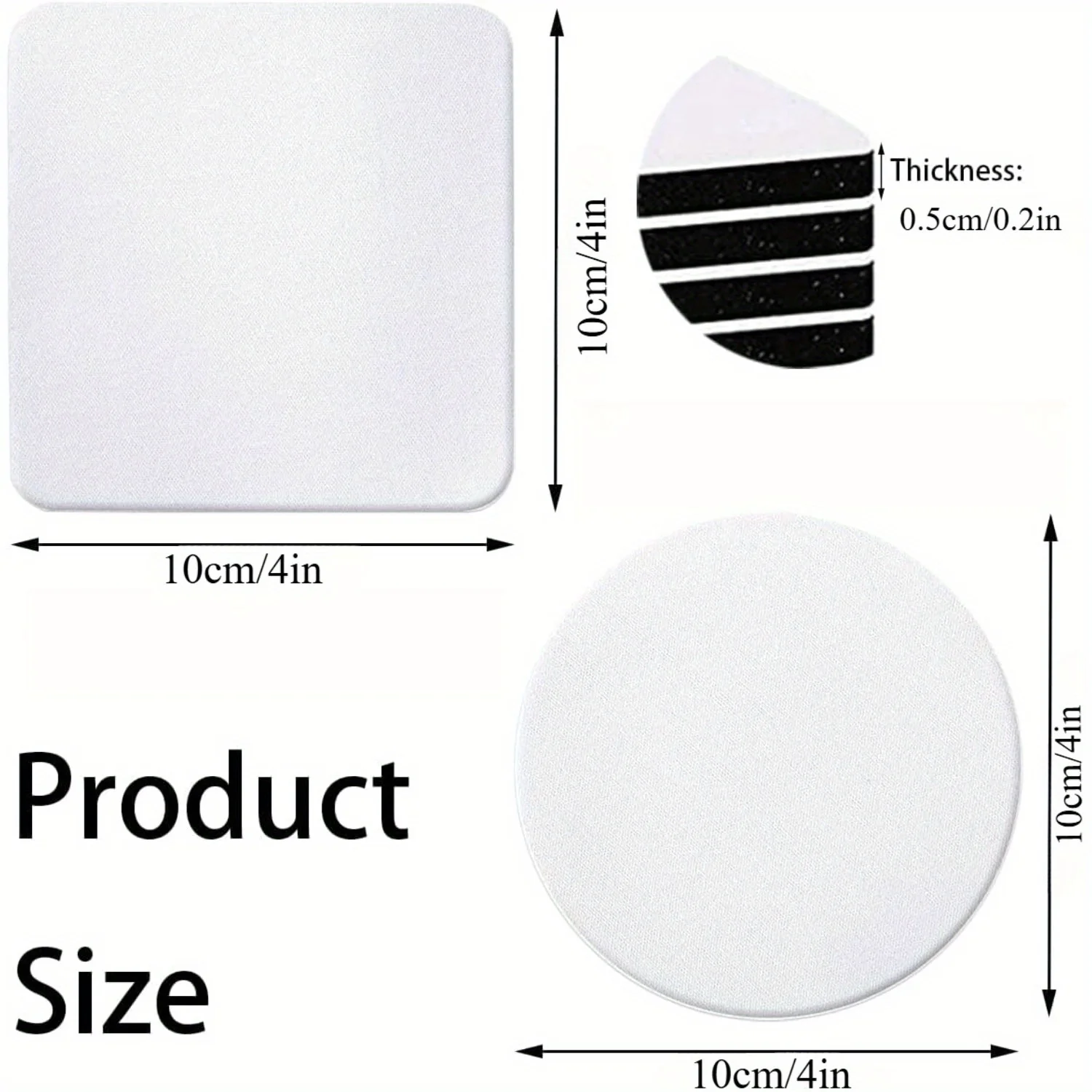 正方形および円形の昇華コースターブランク 30/50 個 – - Coaster Sublimation Blank のレビューと価格