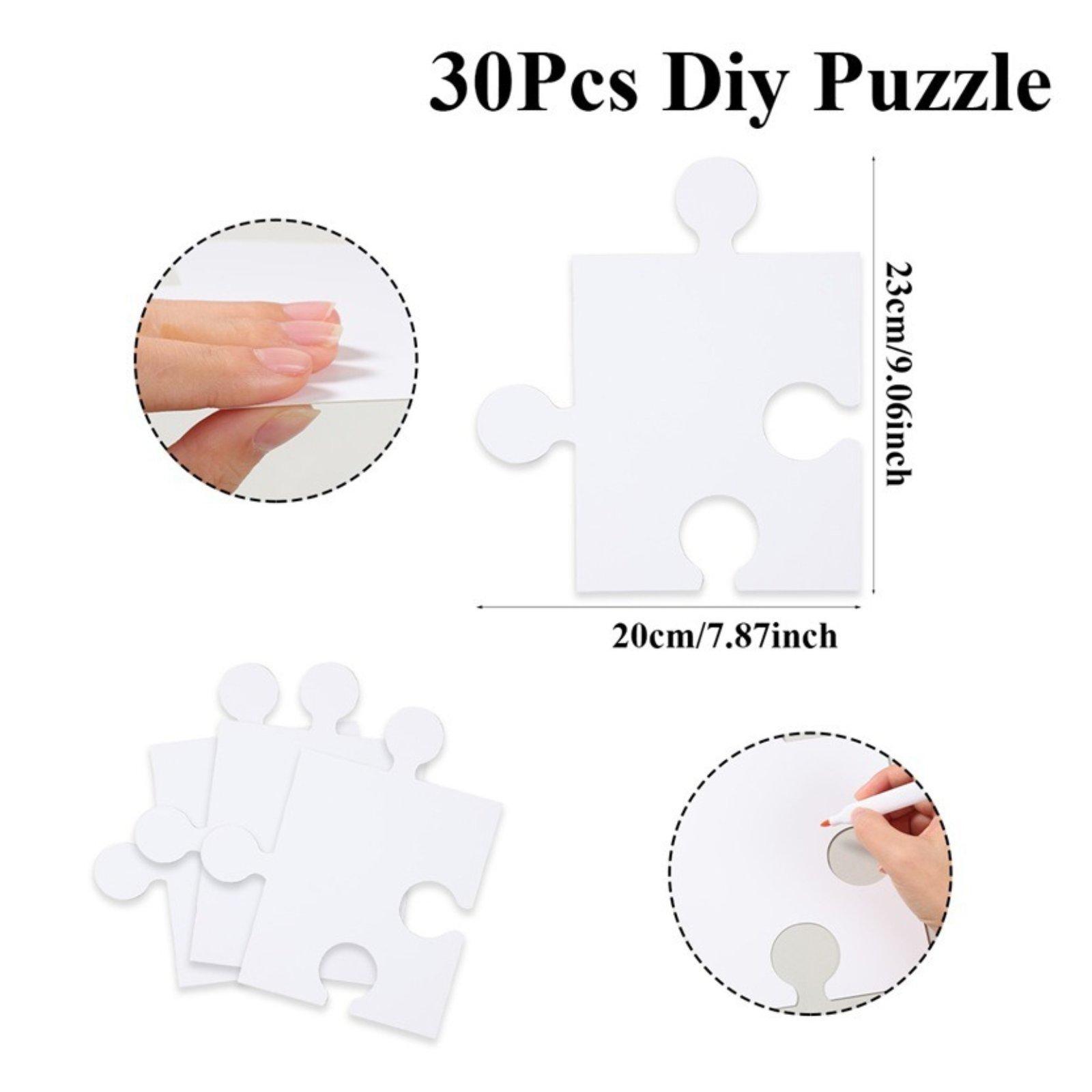 DIYパズルカード 無地の白い厚紙ピース アートジグソーキッ - Puzzle Blank White のレビューと価格