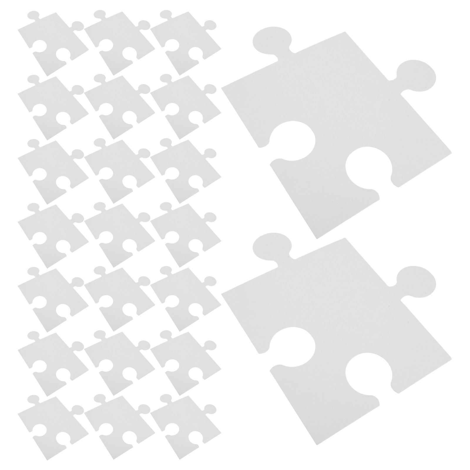 60枚入り 大型白無地パズルピース 子供向けDIYお絵かき工 - Puzzle Blank White のレビューと価格